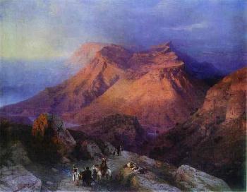 Ivan Aivazovsky Mountain Village Gunib in Daghestan.